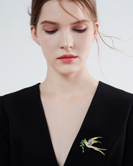 Cài Áo Nữ Meri Green Bird