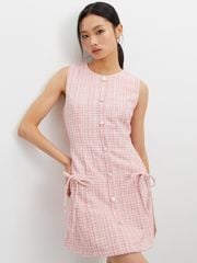 Đầm Dạ Cài Nút Ngọc Trai