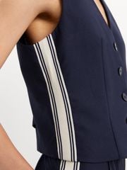 Áo Gilet Phối Sọc Hông