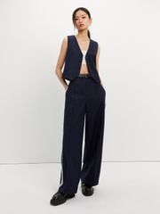 Áo Gilet Phối Sọc Hông