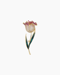 Cài Áo Nữ Meri Nhánh Tulip Đỏ