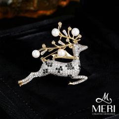 Cài Áo Nữ Meri Frosted Reindeer