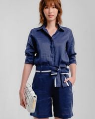 Quần Short Linen F2 Xanh Đen Hương Mùa Hè