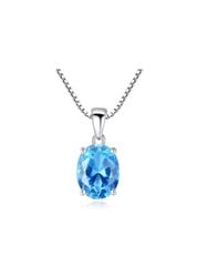 Dây Chuyền Nữ Bạc Ý 925 Đá Blue Topaz