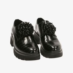 Giày Loafer Primadonna Collection Black Lace-Ups With Coconut Print