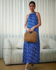 Đầm Voan Xanh Bi Trắng