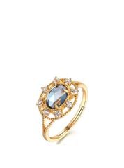 Nhẫn Nữ Kya Jewel Topaz Xanh Dương Tỏa Sáng