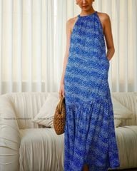 Đầm Voan Xanh Bi Trắng