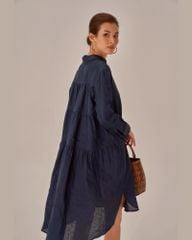 Đầm Nữ F2 Linen Xanh Đen Becoming Unveil
