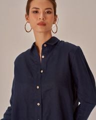 Đầm Nữ F2 Linen Xanh Đen Becoming Unveil