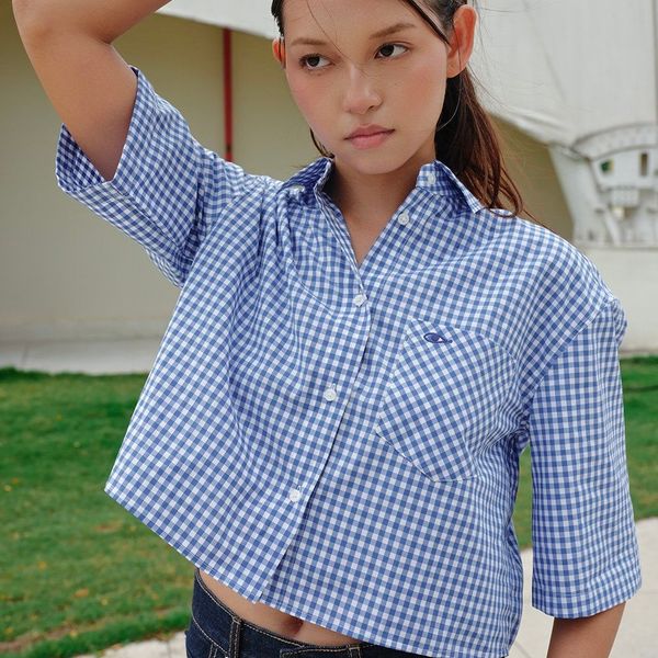 Áo Sơ Mi Nữ TheBlueTshirt NewYork Shirt - Ocean Blue Gingham