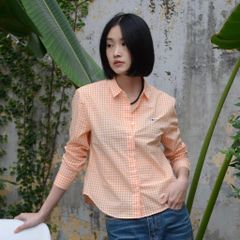 Áo Sơ Mi Nữ TheBlueTshirt Ultimate Classic Shirt - Orange Gingham