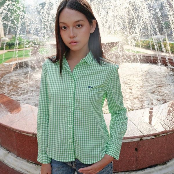 Áo Sơ Mi Nữ TheBlueTshirt Ultimate Classic Shirt - Pearl Green Gingham