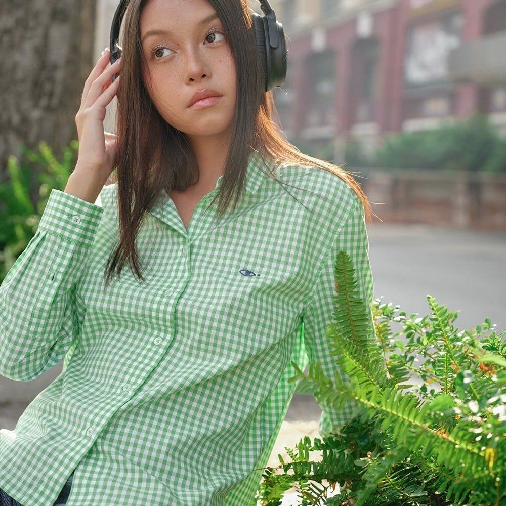 Áo Sơ Mi Nữ TheBlueTshirt Ultimate Classic Shirt - Pearl Green Gingham