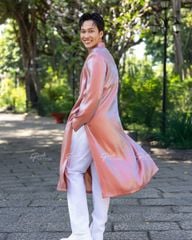 Áo Dài Nam F2 Oganza Cam - Không Kèm Quần