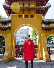 Áo Dài Nam F2 Gấm Đỏ - Không Kèm Quần