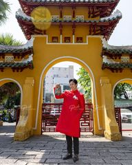 Áo Dài Nam F2 Gấm Đỏ - Không Kèm Quần