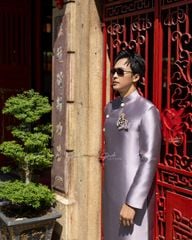 Áo Dài Nam F2 Gấm Ruốc - Không Kèm Quần