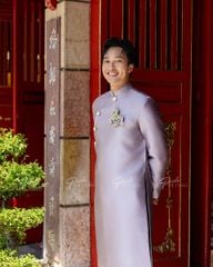 Áo Dài Nam F2 Gấm Ruốc - Không Kèm Quần