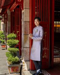 Áo Dài Nam F2 Gấm Ruốc - Không Kèm Quần