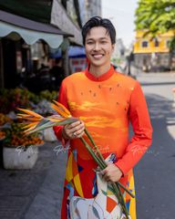 Áo Dài Nam F2 Gấm Cam Ngựa - Không Kèm Quần