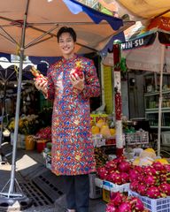 Áo Dài Nam F2 Gấm Nhiều Màu - Không Kèm Quần