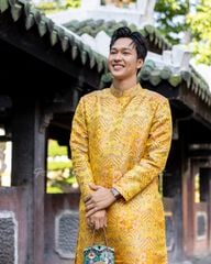 Áo Dài Nam F2 Gấm Vàng - Không Kèm Quần