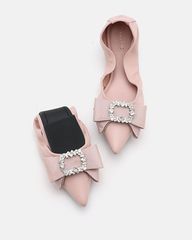Giày Búp Bê Nữ Pazzion Leslie Diamante Bow Pointed Toe Foldable Flats