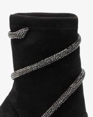 Giày Boots Nữ Rene Caovilla Cleo Crystals Black Bootie 100 mm