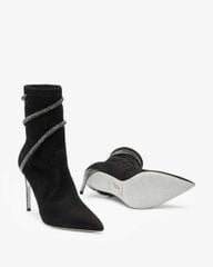 Giày Boots Nữ Rene Caovilla Cleo Crystals Black Bootie 100 mm