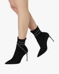 Giày Boots Nữ Rene Caovilla Cleo Crystals Black Bootie 100 mm