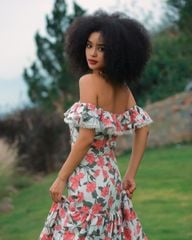 Đầm Nữ F2 Linen Cam Hoa Tender Drit