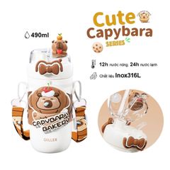 Bình Nước Giữ Nhiệt Diller Capybara 490ml