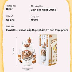 Bình Nước Giữ Nhiệt Diller Capybara 490ml