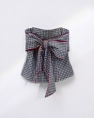 Áo Kiểu Nữ TheBlueTshirt Bow Top - Black Gingham