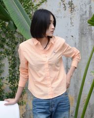 Áo Sơ Mi Nữ TheBlueTshirt Ultimate Classic Shirt - Orange Gingham