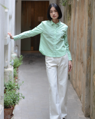 Áo Sơ Mi Nữ TheBlueTshirt Ultimate Classic Shirt - Pearl Green Gingham