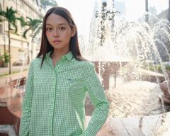 Áo Sơ Mi Nữ TheBlueTshirt Ultimate Classic Shirt - Pearl Green Gingham