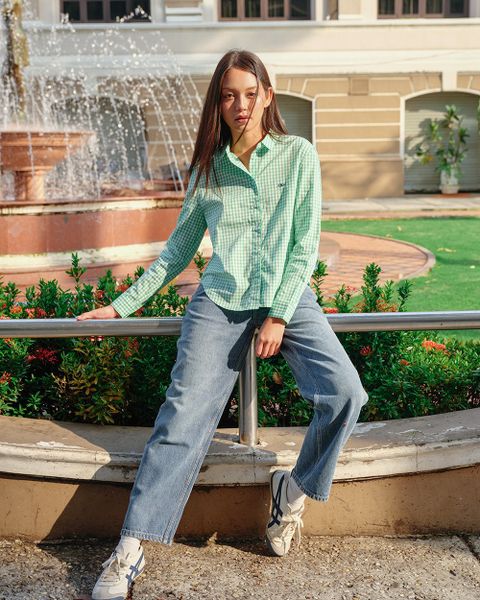 Áo Sơ Mi Nữ TheBlueTshirt Ultimate Classic Shirt - Pearl Green Gingham