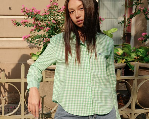 Áo Sơ Mi Nữ TheBlueTshirt Ultimate Classic Shirt - Pearl Green Gingham