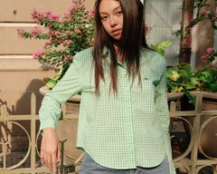 Áo Sơ Mi Nữ TheBlueTshirt Ultimate Classic Shirt - Pearl Green Gingham