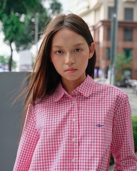 Áo Sơ Mi Nữ TheBlueTshirt Miss Oversize Shirt - True Pink Gingham