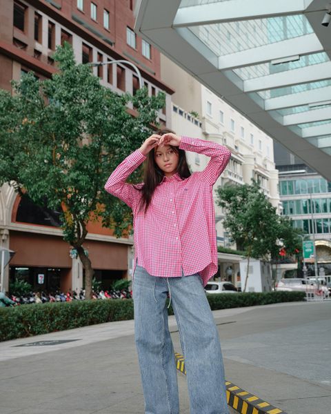 Áo Sơ Mi Nữ TheBlueTshirt Miss Oversize Shirt - True Pink Gingham