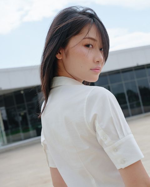 Áo Sơ Mi Nữ TheBlueTshirt Upper Side Shirt - Ivory White