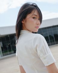 Áo Sơ Mi Nữ TheBlueTshirt Upper Side Shirt - Ivory White