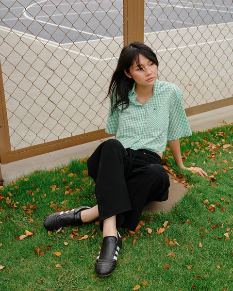 Áo Sơ Mi Nữ TheBlueTshirt NewYork Shirt - Pearl Green Gingham