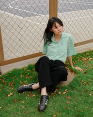 Áo Sơ Mi Nữ TheBlueTshirt NewYork Shirt - Pearl Green Gingham