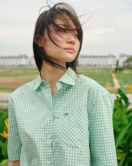 Áo Sơ Mi Nữ TheBlueTshirt NewYork Shirt - Pearl Green Gingham