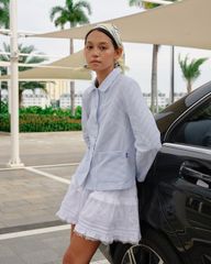 Áo Kiểu Nữ TheBlueTshirt Jacket Shirt - Seersucker SkyBlue
