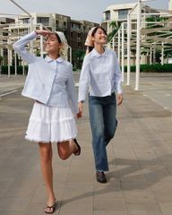 Áo Kiểu Nữ TheBlueTshirt Jacket Shirt - Seersucker SkyBlue